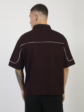 Burgundy Freedom City Half Sleeve Polo T-Shirt