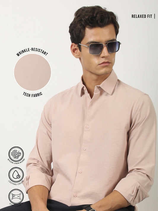Light Pink Soft Tech Full Sleeve Shirt
