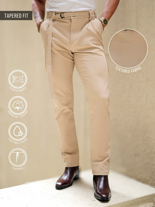 Amazon Stripe Beige Trouser