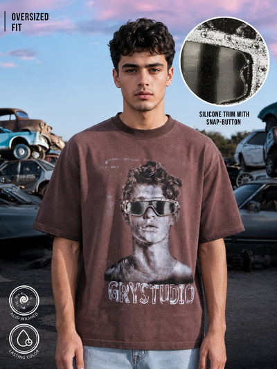 AcidWash Dusty Pink Half Sleeve T-Shirt