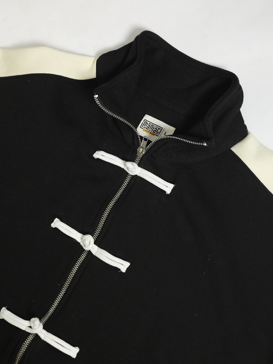 Frog Fastening Black Full Sleeve Sweatshirt