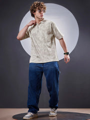 Burnout Grey Polo Half Sleeve T-Shirt