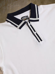 Twintone White Half Sleeve Polo T-Shirt