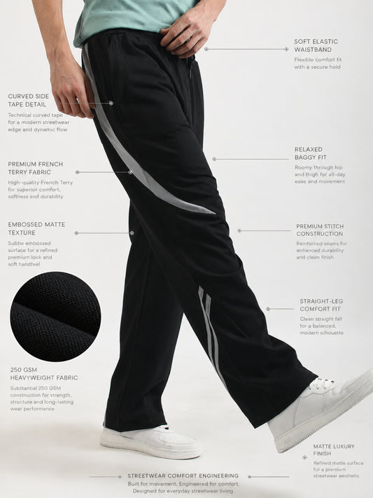 Sonic Curve Black Baggy Fit Trackpant