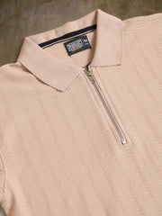 Matrix Knit Butterscotch Half Sleeve Polo T-Shirt