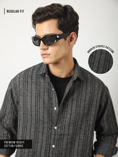 Broken Pinstripes Dark Grey Shirt