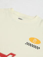 Newslur Cream, Red Waflle Full Sleeve Boxy T-Shirt