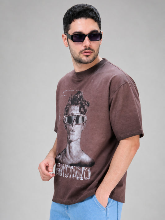 AcidWash Dusty Pink Half Sleeve T-Shirt