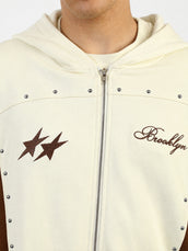 Brooklyn Cream Full Sleeve Boxy Sweatshirt