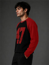 Waffle 47 Red Full Sleeve T-Shirt