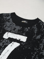 Grunge Print Black Sleeveless T-Shirt
