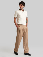 Classic Camel Double-Button Gurkha Trousers