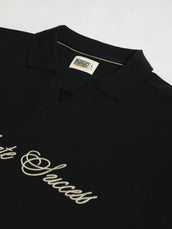 Replicate Black Full Sleeve Polo T-Shirt