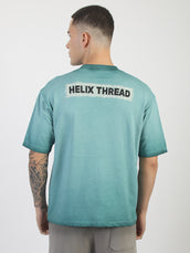 AcidWash Helix Aqua Blue Half Sleeve T-Shirt