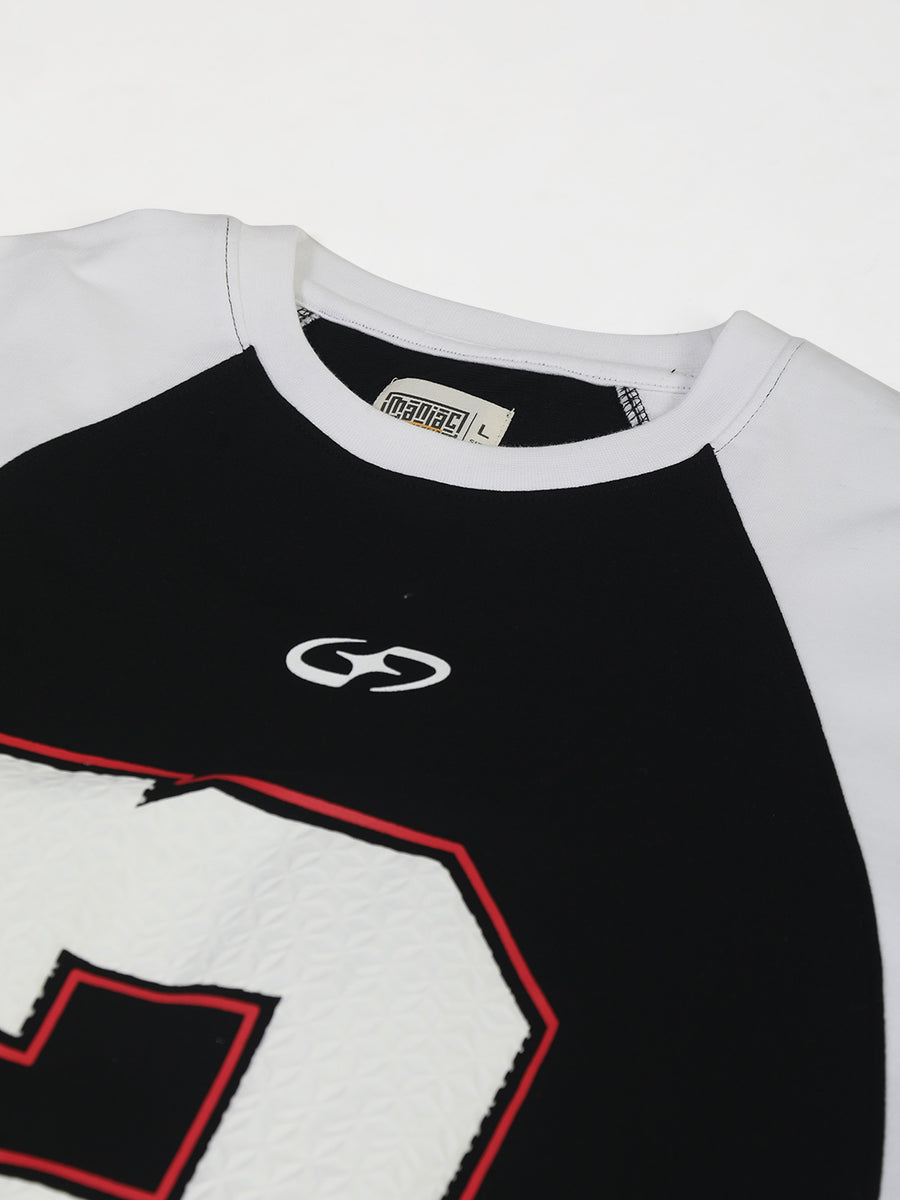 Colorblock Cut & Sew Black Half Sleeve T-Shirt
