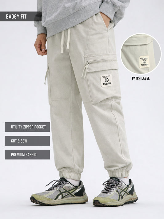 Grey Cargo Pant with Side Patch Pocket