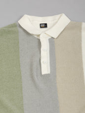Cream Clayknit Half Sleeve Polo T-Shirt