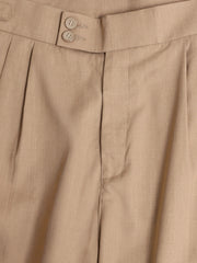 Classic Camel Double-Button Gurkha Trousers