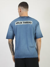 AcidWash Helix Denim Blue Half Sleeve T-Shirt