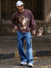 Deep ocean baggy cargo jeans for men - view 9
