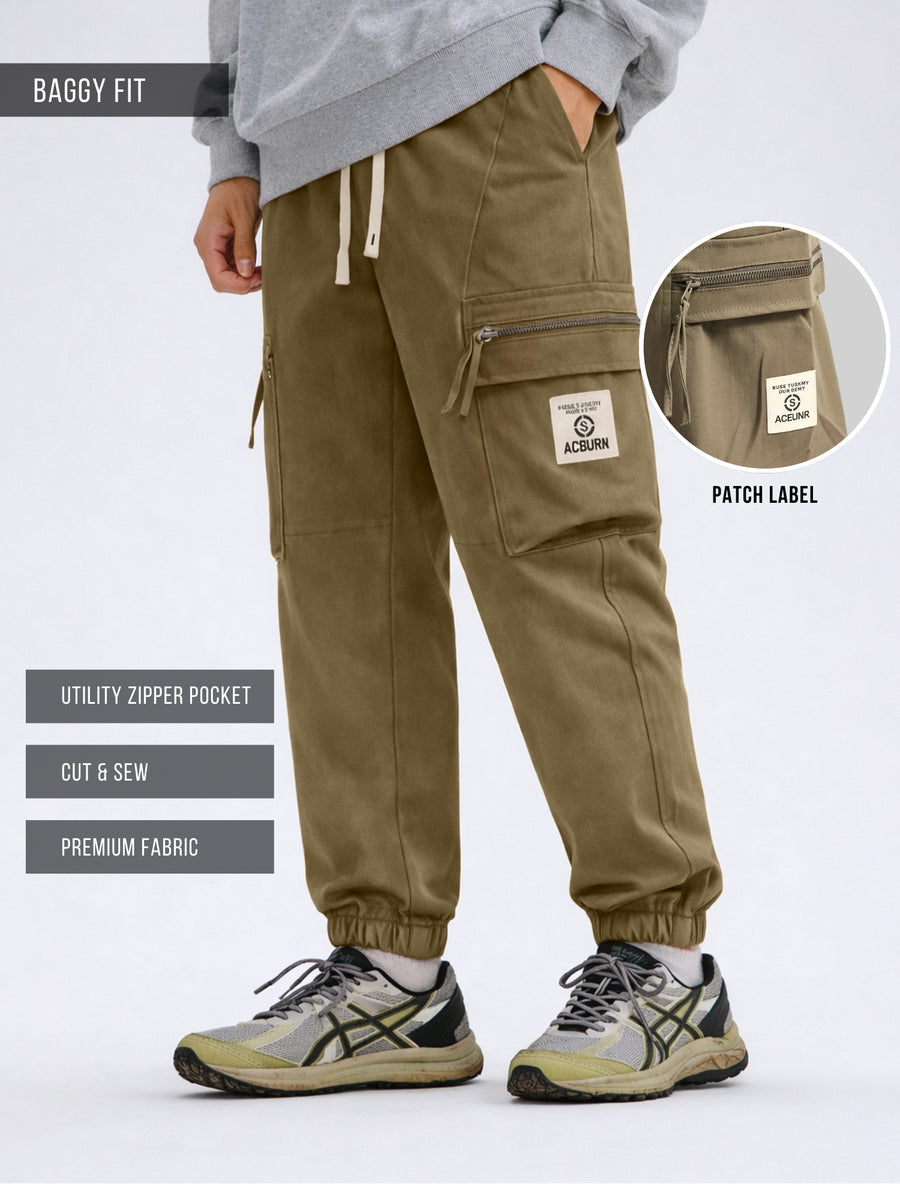 Green Cargo Pant with Side Patch Pocket