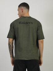 AcidWash Raider Olive Half Sleeve T-Shirt