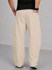 Gothic Perfect Print Beige Barrel Fit Pant