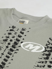 Tyre Print Grey Full Sleeve Waffle T-Shirt