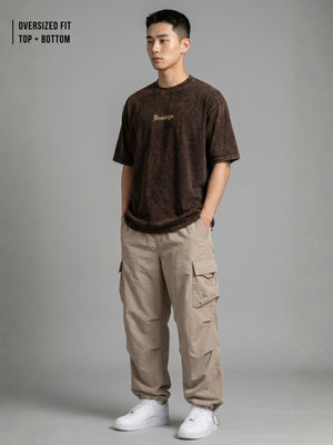 Acidwash Black T-Shirt Co-Ords Set