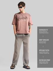 Appearance Patch Dusty Pink Half Sleeve T-Shirt