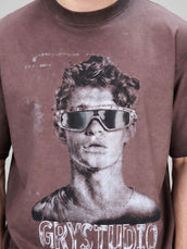 AcidWash Dusty Pink Half Sleeve T-Shirt