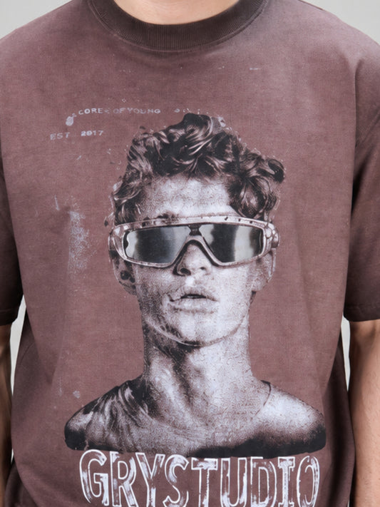 AcidWash Dusty Pink Half Sleeve T-Shirt