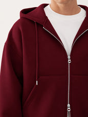 Dual Zip Burgundy Sweatshirt
