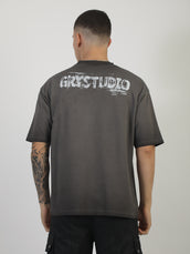 AcidWash Dark Grey Half Sleeve T-Shirt