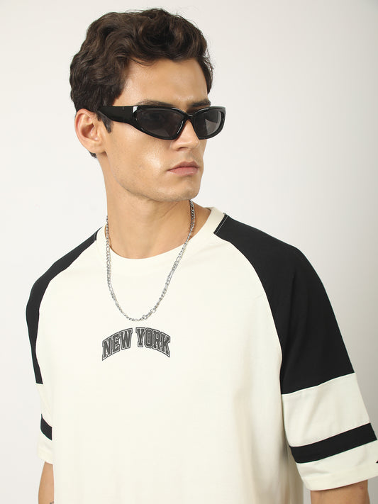 NewYork Cream Half Sleeve T-Shirt