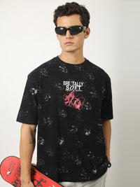 Washed Black Half Sleeve T-Shirt