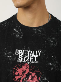 Washed Black Half Sleeve T-Shirt