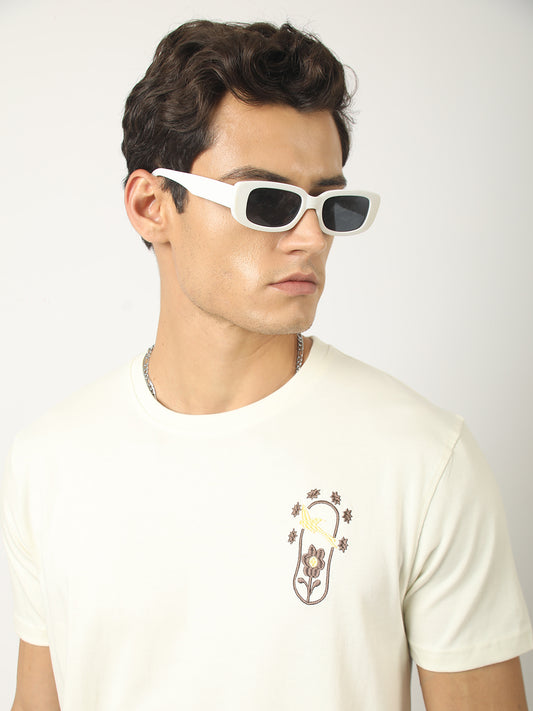 Nature Cream, Brown Half Sleeve T-Shirt