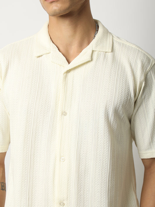 Cream Ozone Half Sleeve Shirt