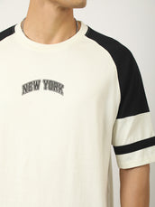 NewYork Cream Half Sleeve T-Shirt