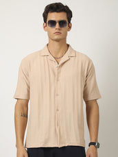 Matrix Knit Butterscotch Half Sleeve Shirt