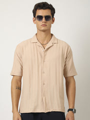 Matrix Knit Butterscotch Half Sleeve Shirt