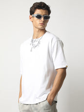 Rock White Half Sleeve T-Shirt