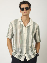 Resort Knit Green Half Sleeve Shirt