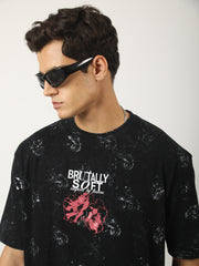 Washed Black Half Sleeve T-Shirt
