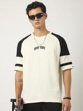 NewYork Cream Half Sleeve T-Shirt