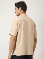 Matrix Knit Butterscotch Half Sleeve Shirt