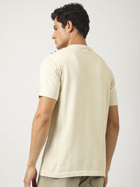 Cream Toronto Line Flat-Knit Half Sleeve Polo T-Shirt