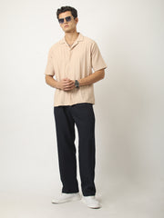Matrix Knit Butterscotch Half Sleeve Shirt