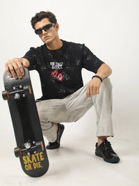 Washed Black Half Sleeve T-Shirt